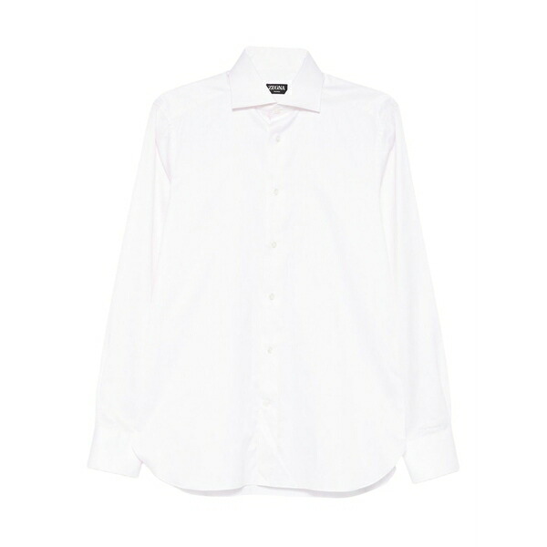 ゼニア メンズ シャツ トップス Button-up shirt White｜asty