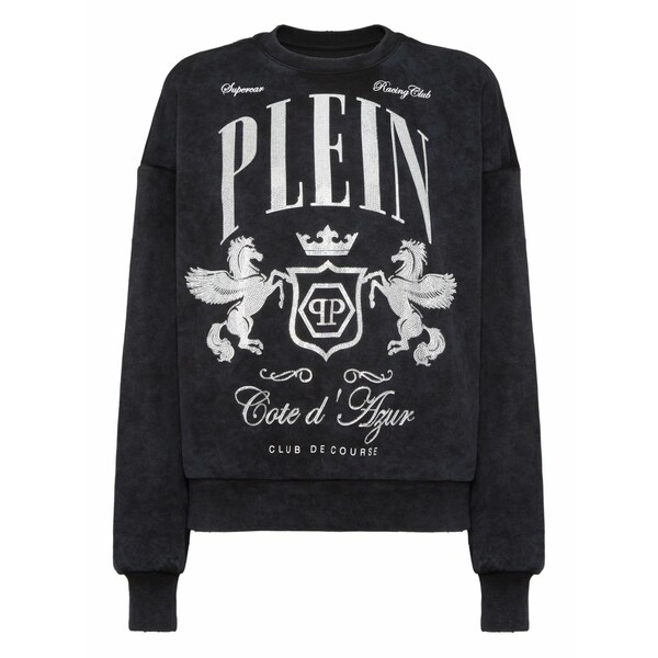 フィリップ飾り気のない レディース 編み物\u0026プルオーバー アウター Crystal-embellishment sweatshirt Black