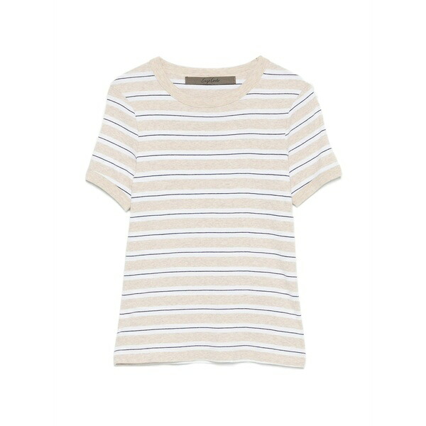 エンザ コスタ レディース プルオーバー トップス Striped cotton t-shirt Neutrals