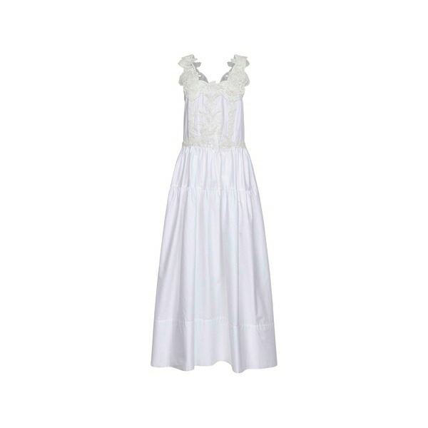 マウリツィオ レディース ワンピース トップス Lace-trim embroidered mid8 dress White|asty
