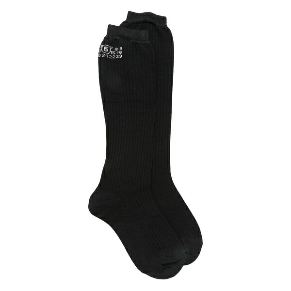 マルタンマルジェラ レディース ソックス アンダーお召しもの Logo socks Black