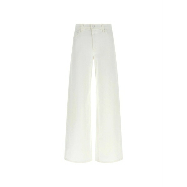マザー レディース デニムパンツ ボトムス The rerun zip sneak wide-leg jeans White｜asty