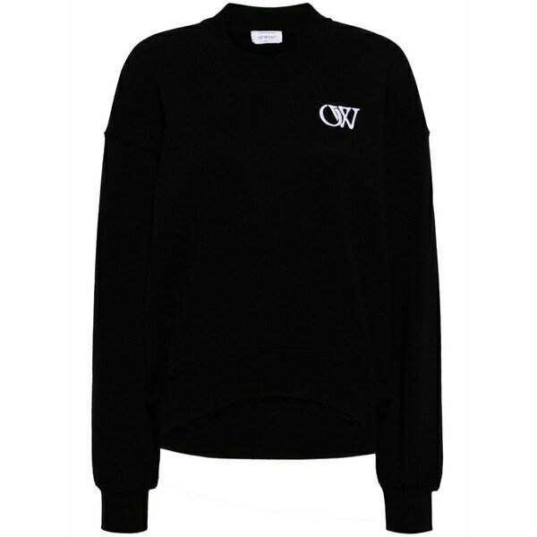 象牙色 レディース 編み物\u0026プルオーバー アウター Initial-appliqu?? sweatshirt Black