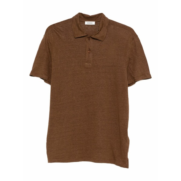 真砂ロ メンズ スポーツシャツ トップス Short-sleeve polo shirt Brown