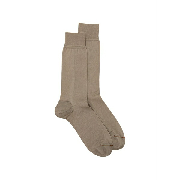 ゼニア メンズ ソックス アンダー御召しもの Tonal-stitching socks Neutrals