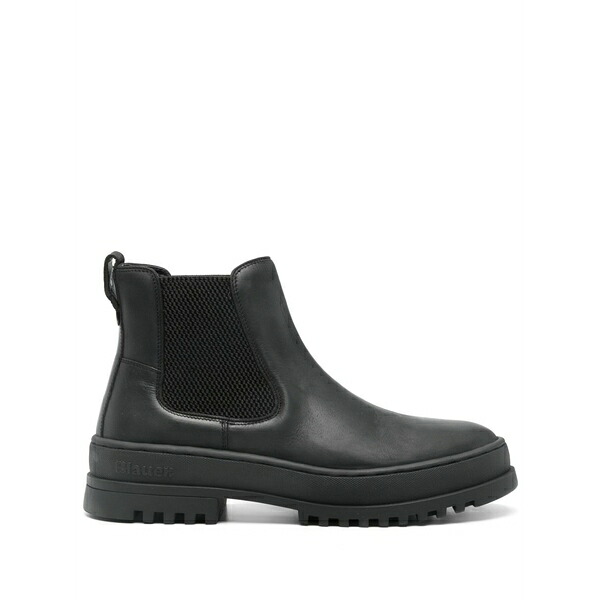 ブラウアー メンズ ブーツ シューズ Leather chelsea boots Black