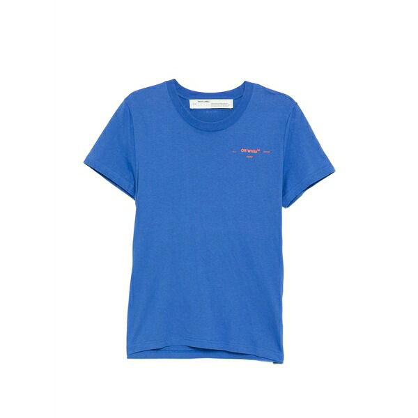 象牙色 レディース ティーシャツ トップス Rhinestone-embellished embroidery t-shirt Blue
