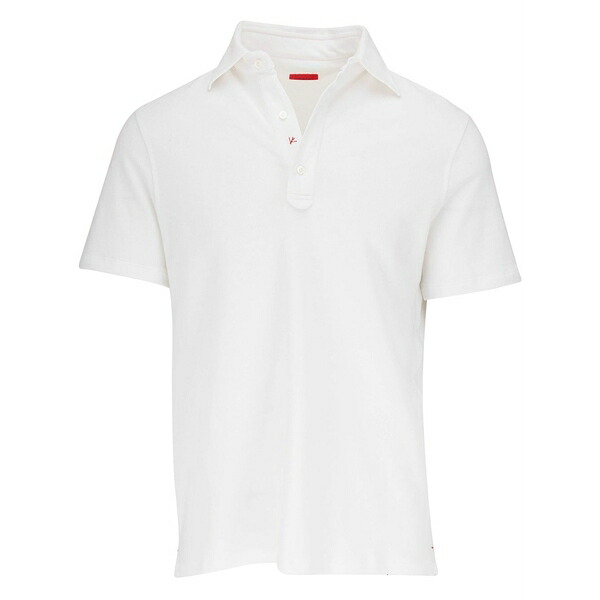 イザイア メンズ スポーツシャツ トップス Short-sleeved polo shirt  White