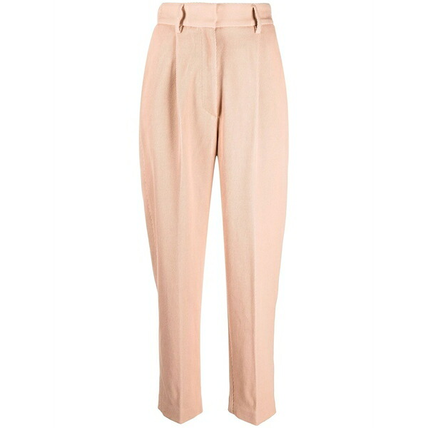 フォルテ フォルテ レディース カジュアルパンツ ボトムス Ribebd elasticated-waist tailored trousers  Neutrals