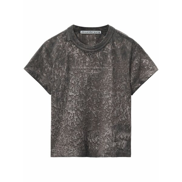 アレキサンダーワン レディース Tシャツ トップス Splatter-wash cotton t-shirt Grey｜asty