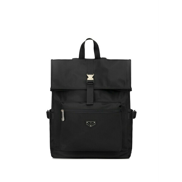 フィリップ飾り気の無い メンズ うしろ側容器に並べる・背嚢 御徒面子 Logo-plaque backpack Black