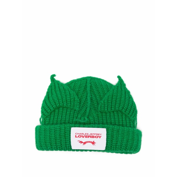 プリンスチャールズ島・ジェフリー メンズ かぶり笠 佩び物 Chunky-ears beanie hat Green