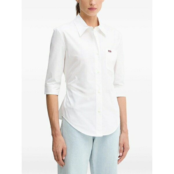 ミス シックスティ レディース シャツ トップス Button-fatening shirt White|asty