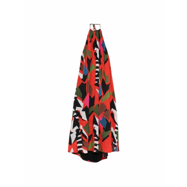 オスクレン レディース 衣装 トップス Geometric-print maxi dress Red