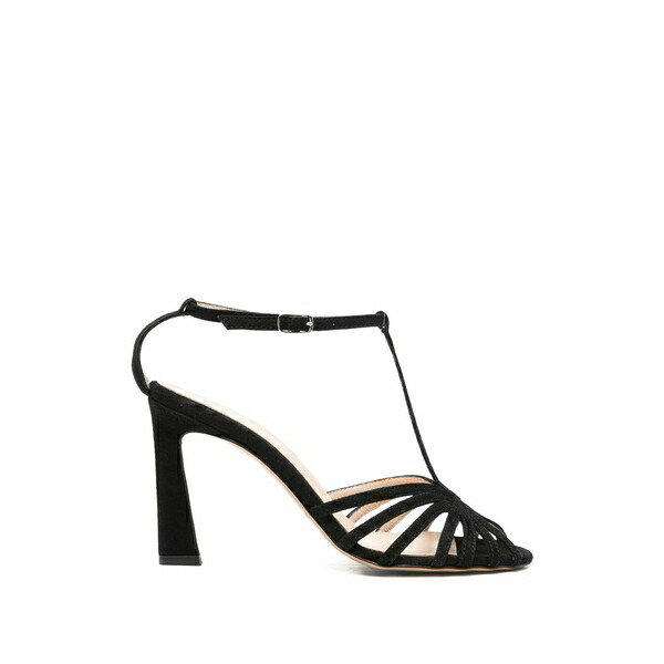 アンナ・エフ レディース サンダル シューズ Caged t-赤ちょうちん sandals Black