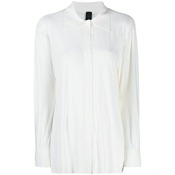 ノーマカマリ レディース プルオーバー トップス Concealed button shirt White