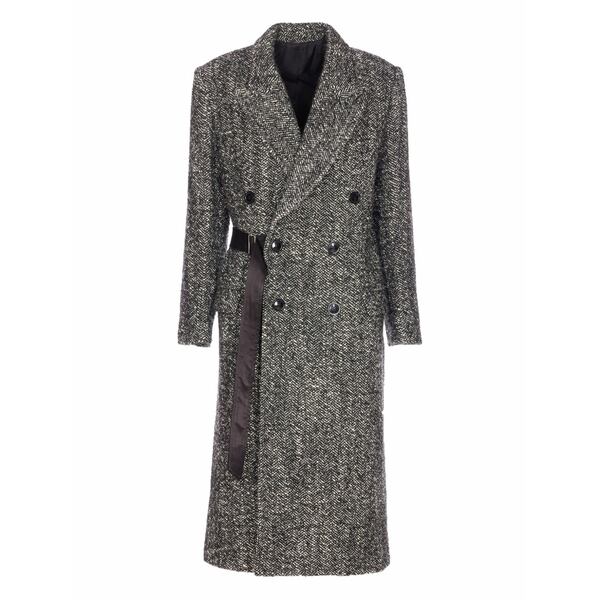 イザ呼びりん マラン レディース 厚地の外套 アウター Herringbone double-breasted coat Grey