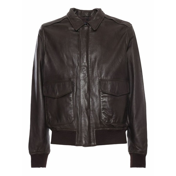 スコット メンズ 上衣＆上衣 アウター Leather jacket Brown