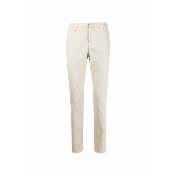 ドンダップ メンズ カジュアルパンツ ボトムス Logo-plaque pressed-crease trousers Neutrals|asty