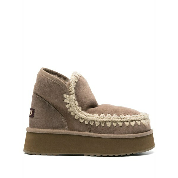 モウ レディース ブーツ シューズ Mini eskimo boots Neutrals