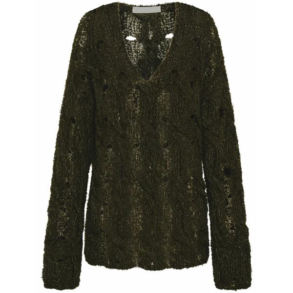ディオンリー レディース 編み物\u0026スウェーター アウター Cable-knit boucle jumper Green
