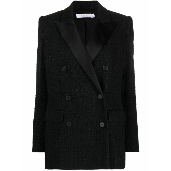 イロ レディース 上衣＆上衣 アウター Adelaide double-breasted blazer Black
