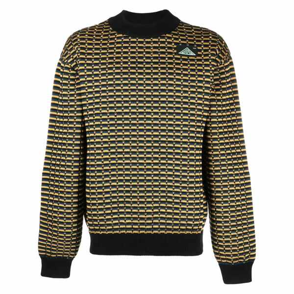オーエーエムシー メンズ 編み物\u0026プルオーバー アウター Logo-patch knit jumper Blue