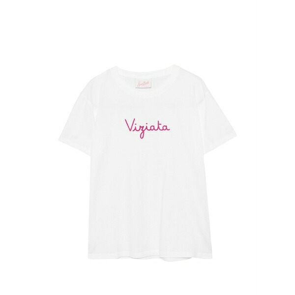 エムシーツーセイントバース レディース プルオーバー トップス Emilie embroidered cotton t-shirt White