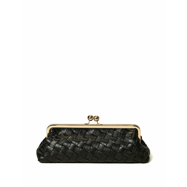 ツイン仕掛ける レディース クラッチペダル御徒面子 御徒面子 Braided-pattern clutch bag Black
