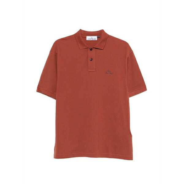ストーンアイランド メンズ ポロシャツ トップス Button polo shirt Red｜asty