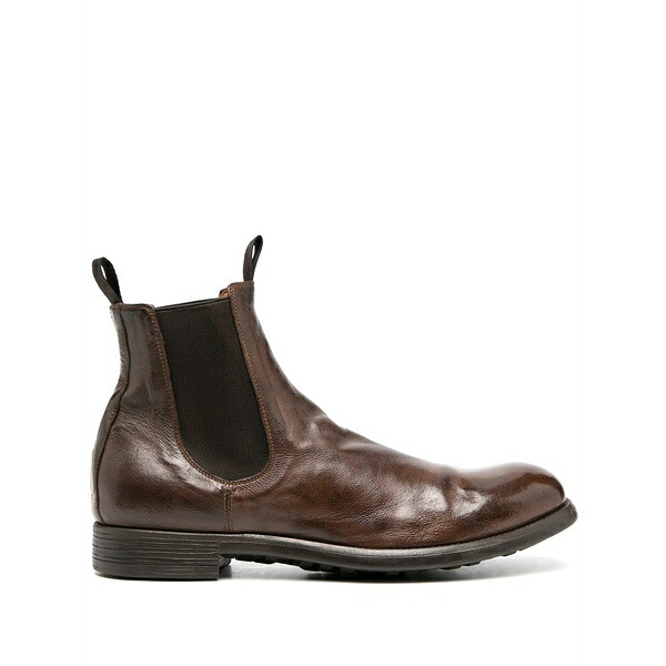 オフィチーネ 創造的 メンズ ブーツ シューズ Leather chelsea boots Brown