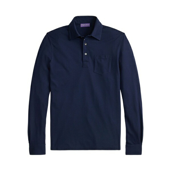 ラルフ・ローレン パープルレーベル メンズ ポロシャツ トップス Patch-pocket polo shirt Blue｜asty