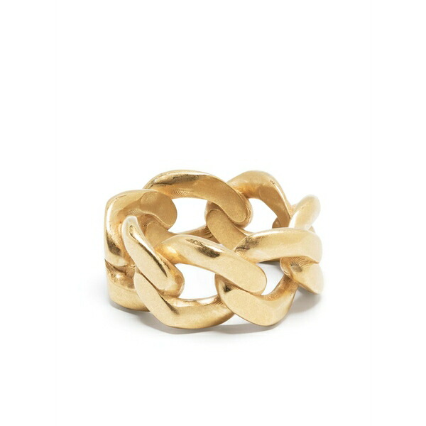 マルタンマルジェラ メンズ 輪っか 付属物 Logo-engraved chain-link ring Gold