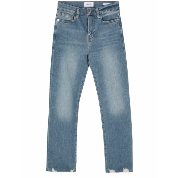 フレーム レディース デニムパンツ ボトムス High-rise straight-leg jeans Blue