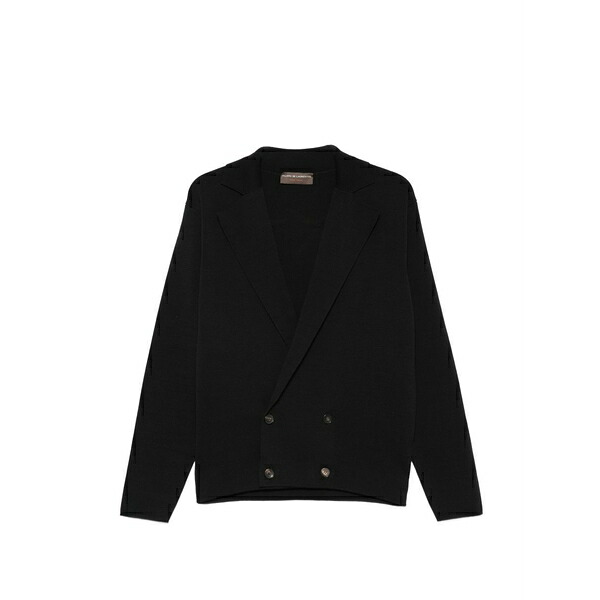 フィリッポ デ ラウレンティス メンズ ジレー アウター Double breasted cardigan Black