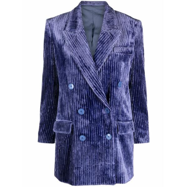 イザ呼びりん マラン レディース 上衣＆上衣 アウター Dita double-breasted corduroy blazer Purple
