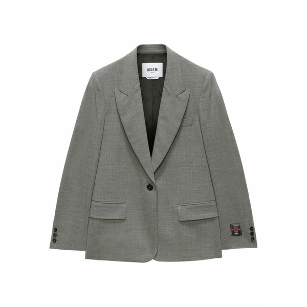 エムエスジイエム レディース 上衣＆上衣 アウター Single-breasted blazer Grey