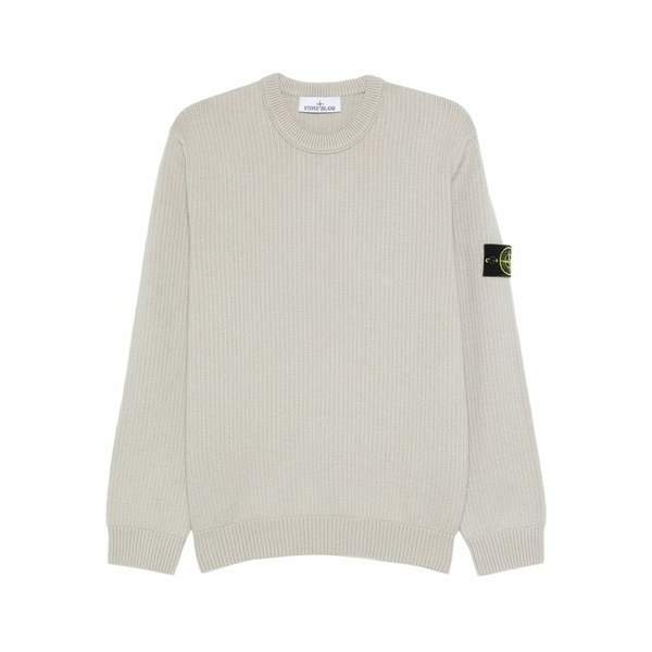 ストーンアイランド メンズ 編み物\u0026プルオーバー アウター Ribbed crew-neck sweater Grey