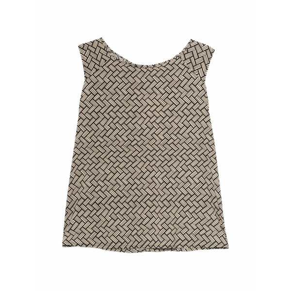 シユ レディース シャツ トップス Geometric-pattern sleeveless blouse Neutrals