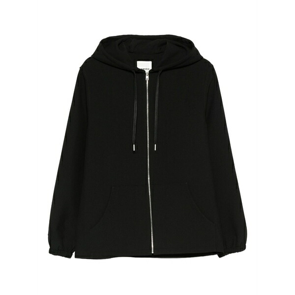 サンドロ メンズ パーカー・スウェットシャツ アウター Zip-fastening hooded jacket Black｜asty