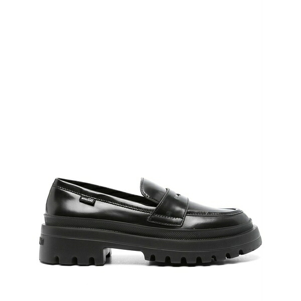 優しいこと モスキーノ レディース スリッポン・ローファー シューズ Penny slot leather loafers Black