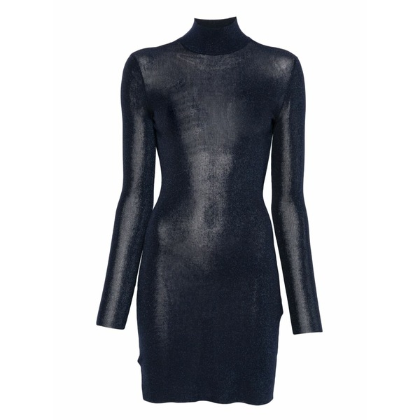 セルフ・ポートレイト レディース 衣装 トップス High-neck glitter mini dress Blue