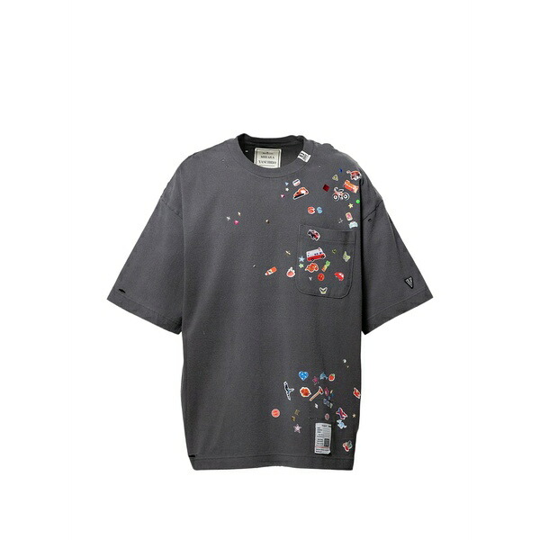 ミハラヤスヒロ メンズ ティーシャツ トップス Sticker-print t-shirt Grey メンズファッション-トップス-Tシャツ・カットソー