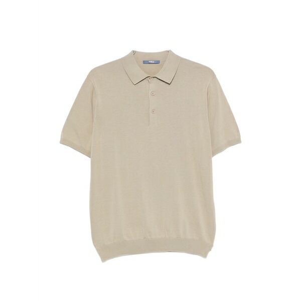 人びと オブ シブヤ メンズ スポーツシャツ トップス Short-sleeve knit polo shirt  Neutrals