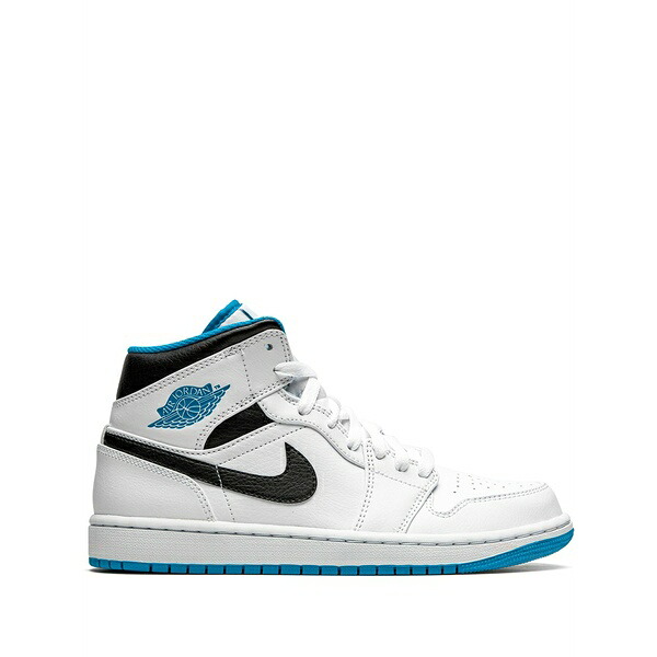 ジョーダン メンズ スニーカー シューズ Air jordan 1 mid \"white/laser blue\"" sneakers White"