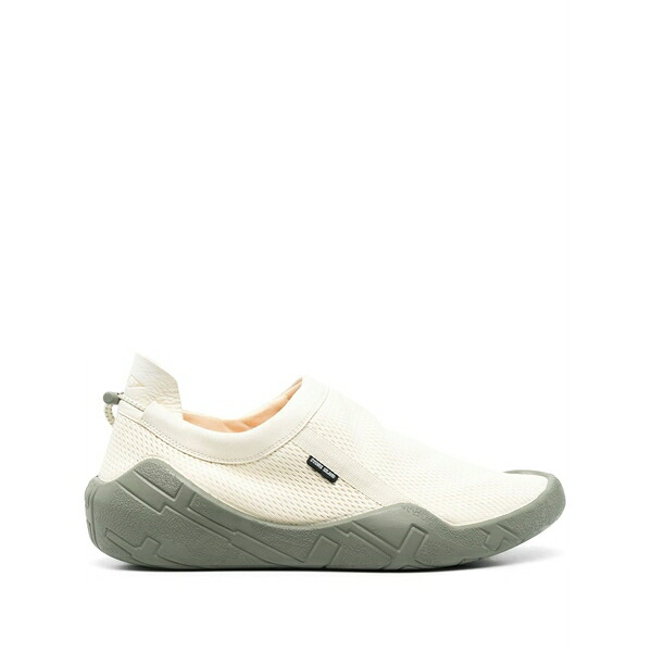 ストーンアイランドシャドウプロジェクト メンズ スニーカー シューズ Logo-patch leather slip-on sneakers Neutrals