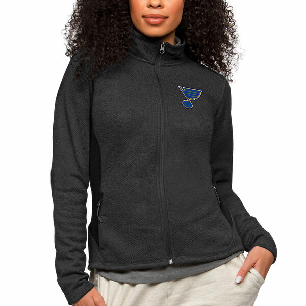 Tシャツ カットソー アンティグア レディース ユニフォーム トップス St Louis Blues Antigua Women S Course Fullzip Jacket Heather Black Asty