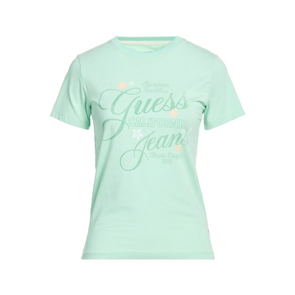 【貨物輸送無料】 ゲス レディース ティーシャツ トップス T-shirts Green レディースファッション-トップス-Tシャツ・カットソー