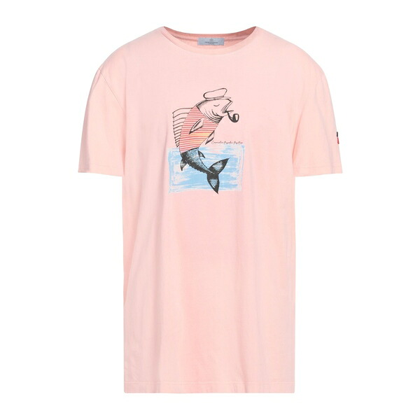 【貨物輸送無料】 コオペラティーヴァ ペスカトーリ ポシリポ メンズ プルオーバー トップス T-shirts Pink