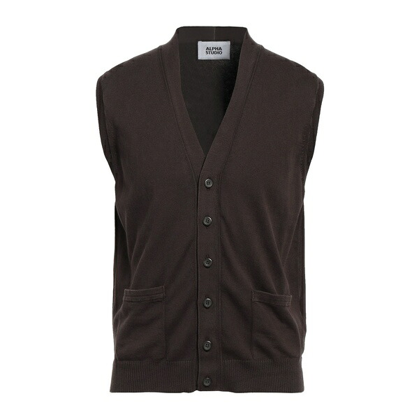 【貨物輸送無料】 アルファス テューディオ メンズ ジレー アウター Cardigans Brown